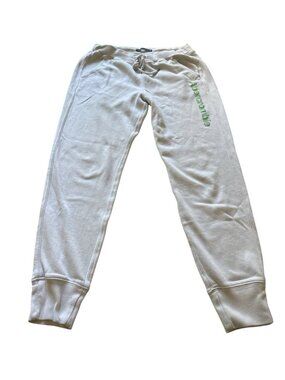 Abercrombie & Fitch Womens White Logo Sweatpants Size Small Drawstring Y2K